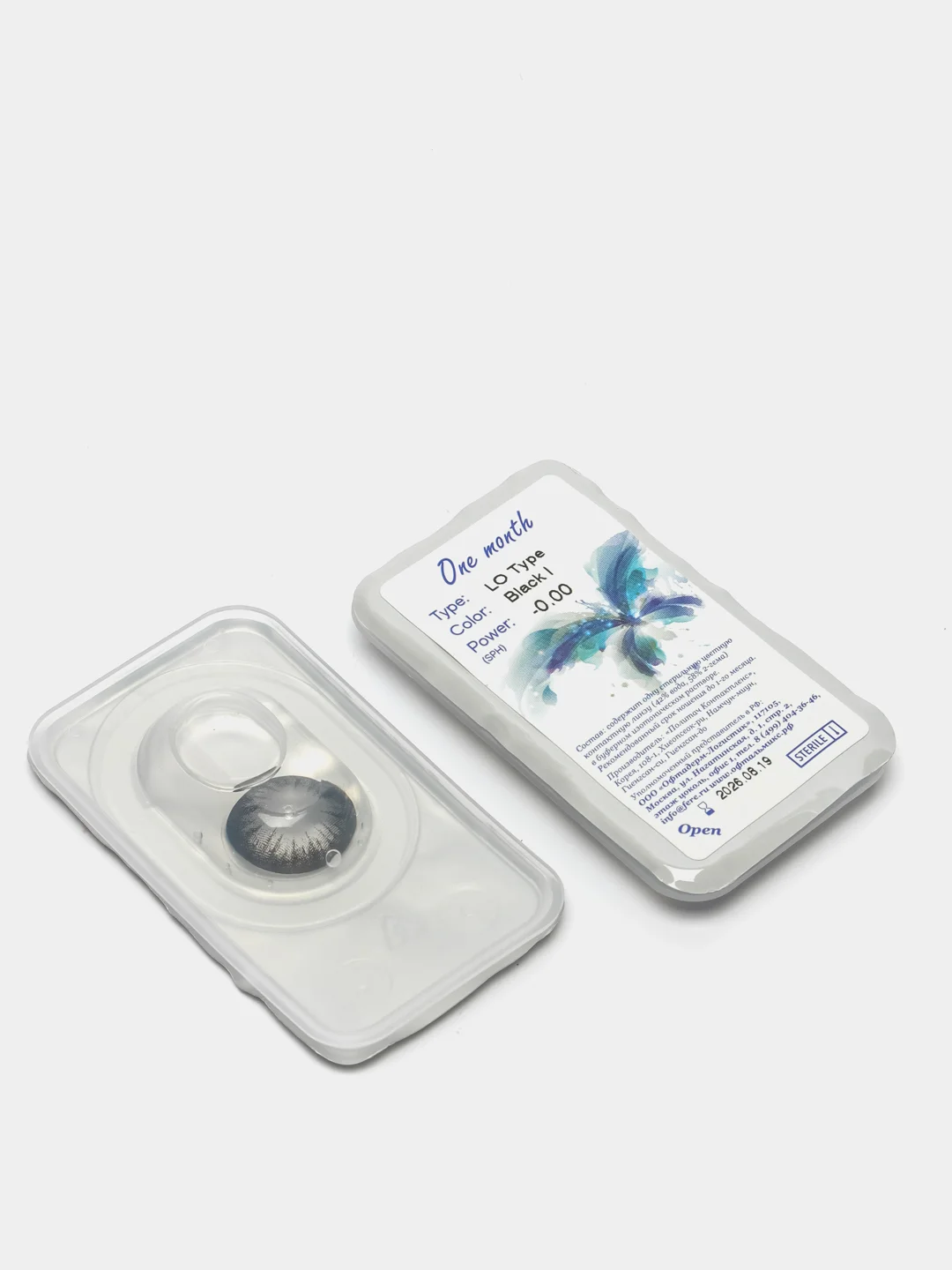 Черный цветные контактные линзы Офтальмикс Баттерфляй Butterfly One Month