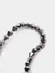 Серый стеклянные бусины "Биконусы" на нити