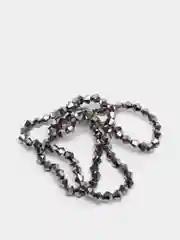 Серый стеклянные бусины "Биконусы" на нити