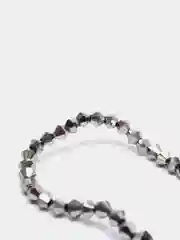Серый стеклянные бусины "Биконусы" на нити