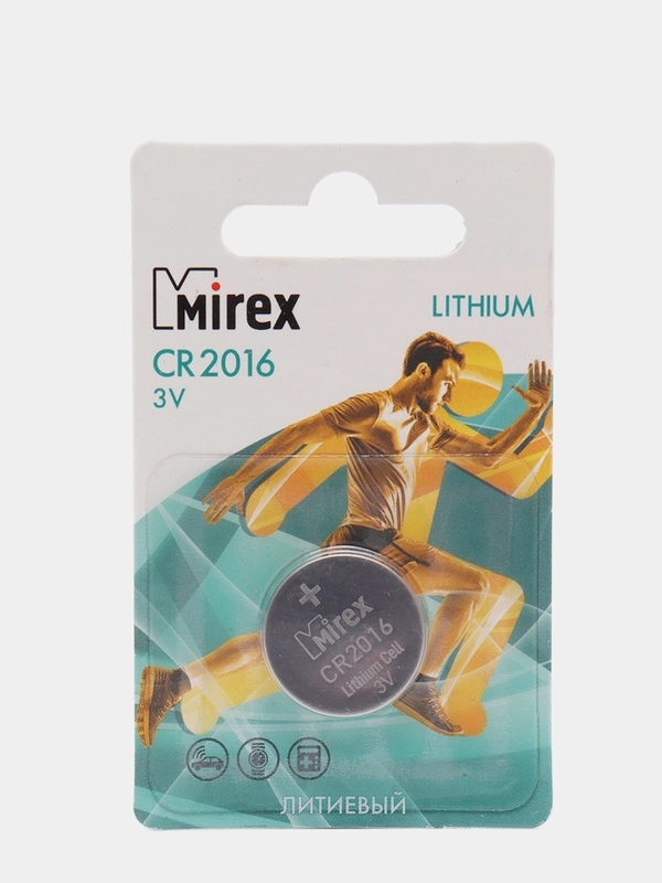 Батарейка литиевая CR 2016 Mirex 3в