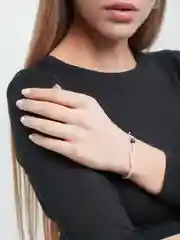 Рыжий браслет белая  нить с буквой Инициал, Handmade