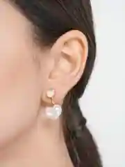 Кремовый серьги сердце жемчужные