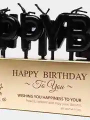 Серебряный набор свечей для торта на день рождения Happy Birthday