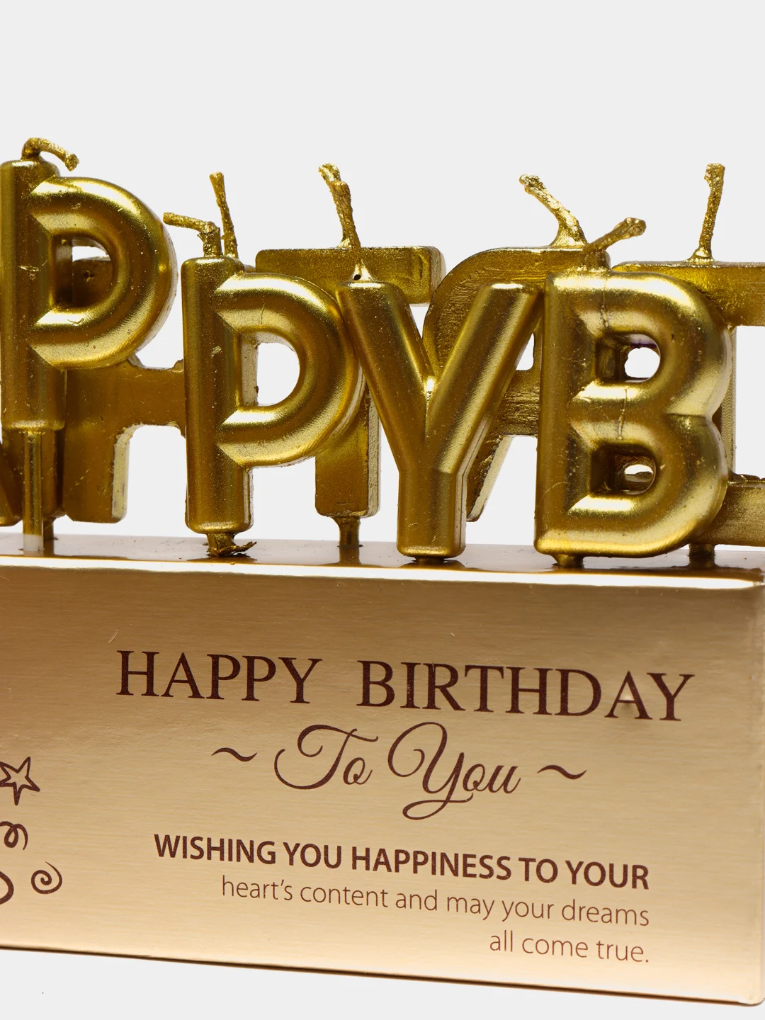 Золотой набор свечей для торта на день рождения Happy Birthday