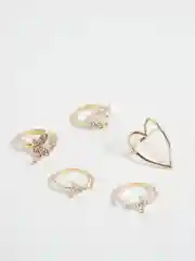 Золотой кольца женские, набор из 5 колец