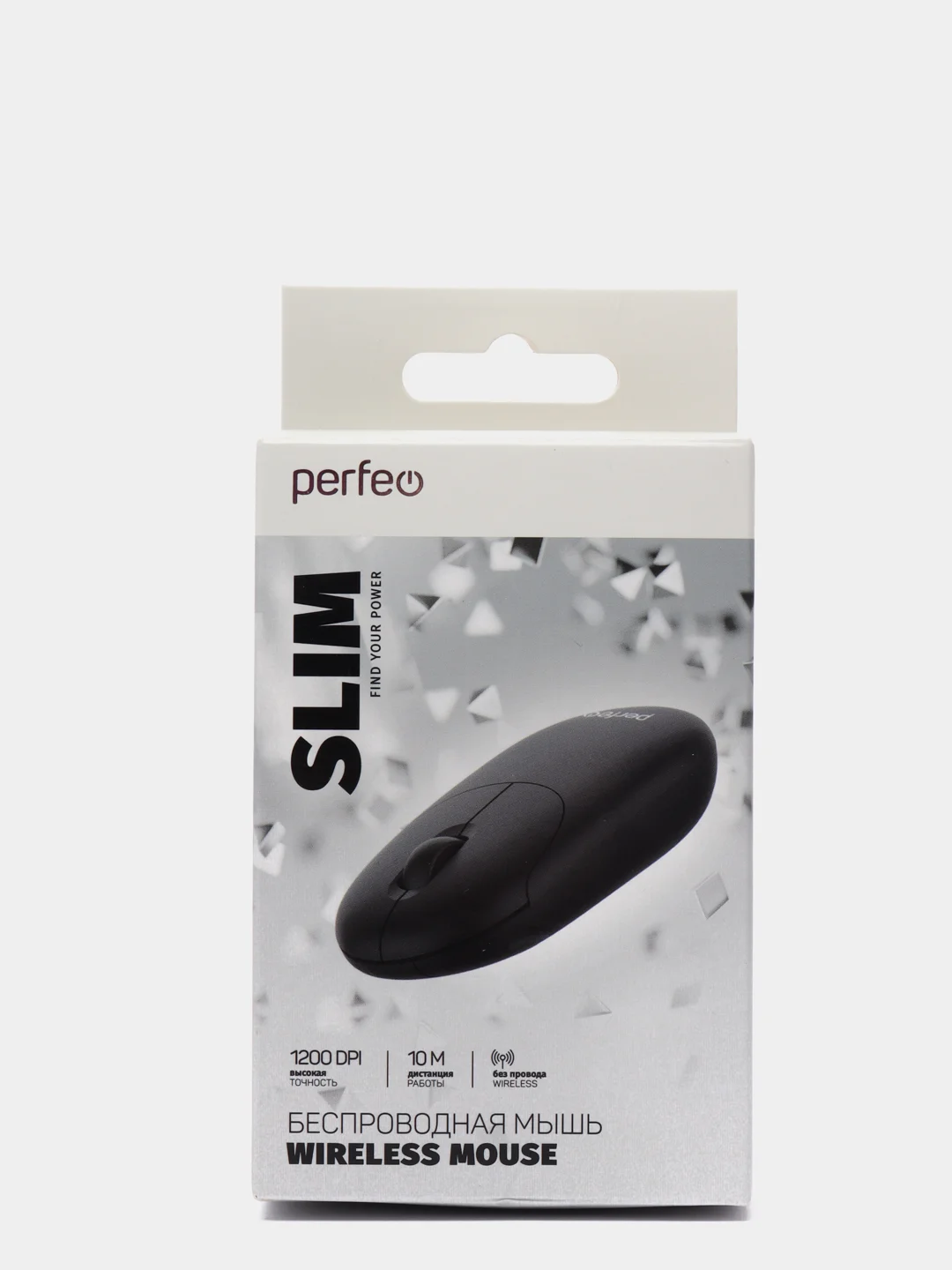 Черный мышь беспроводная Perfeo SLIM оптическая 3 кнопки, DPI 1200, USB