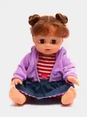 Фиолетовый кукла озвученная в рюкзачке
