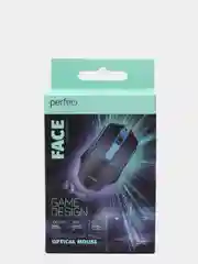 Мышь проводная игровая c подсветкой Perfeo FACE, подсветка 7 цветов, 3 кнопки, USB