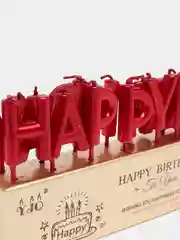 Красный набор свечей для торта на день рождения Happy Birthday