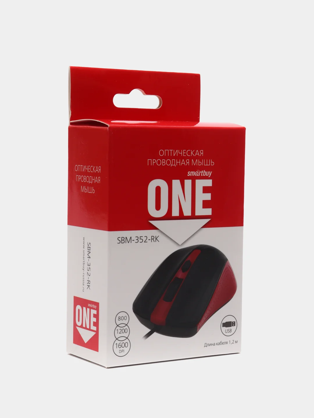Зеленый мышь, проводная, Smartbuy One 352