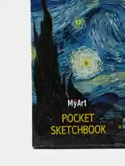 Темно-синий скетчбук А6 MyArt Pocket, с резинкой, 48 листов. Проф-Пресс