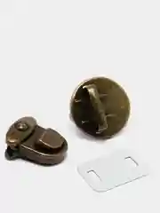 Застёжка для сумки, 2,5 х 2,5 см, цвет бронзовый