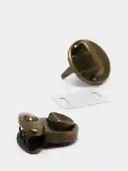 Застёжка для сумки, 2,5 х 2,5 см, цвет бронзовый