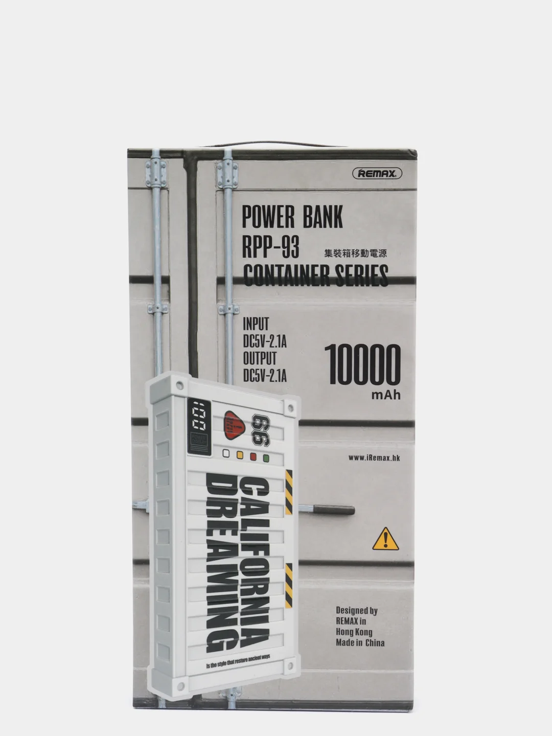Белый мобильный аккумулятор (PowerBank) REMAX Container Series RPP-93 10000 mAh