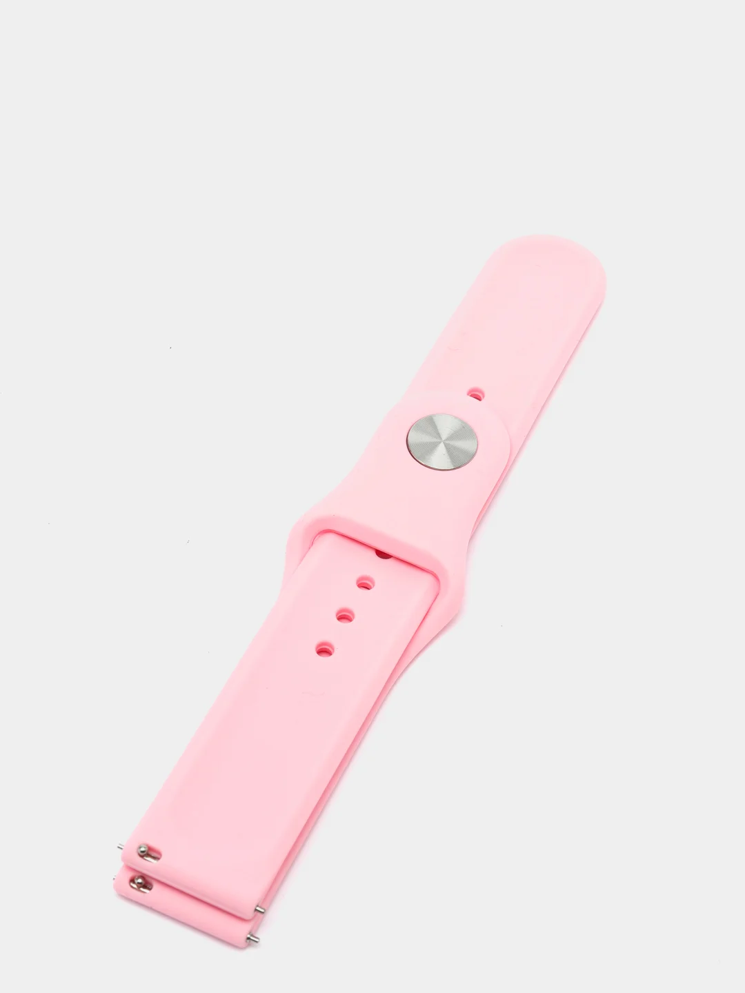 Розовый силиконовый ремешок с кнопкой для Xiaomi Amazfit Bip / Samsung / Huawei, 20 мм