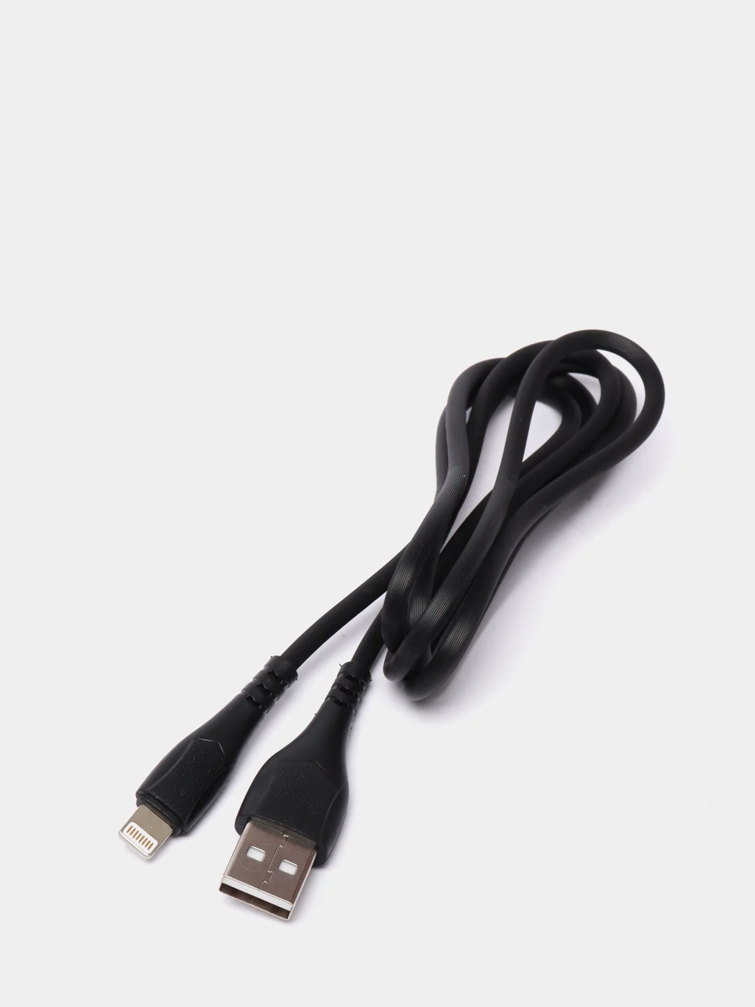 Черный кабель зарядки для iPhone 6, 7, 8, X, XS, XR, 11 USB Lightning Borofone BX37
