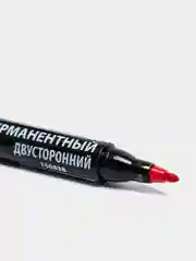 Красный маркер перманентный двухсторонний, нестираемый
