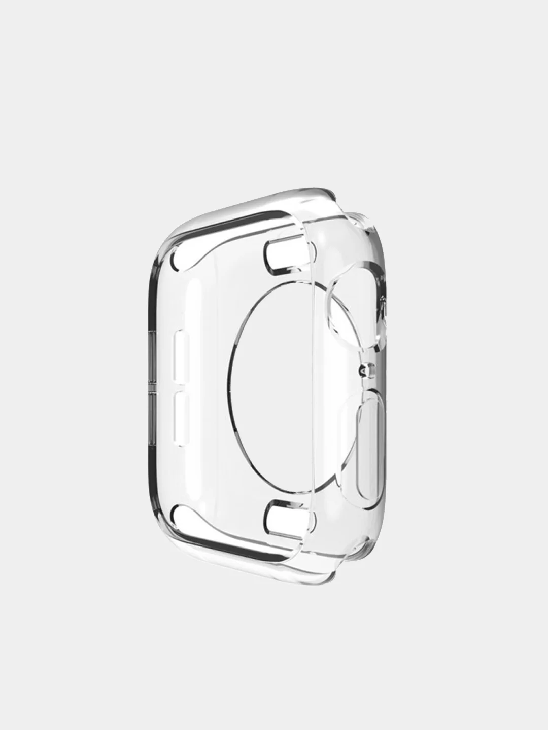 Чехол прозрачный для умных часов Apple Watch 1, 2, 3, 4, 5, 6, 7, SE с защитой экрана