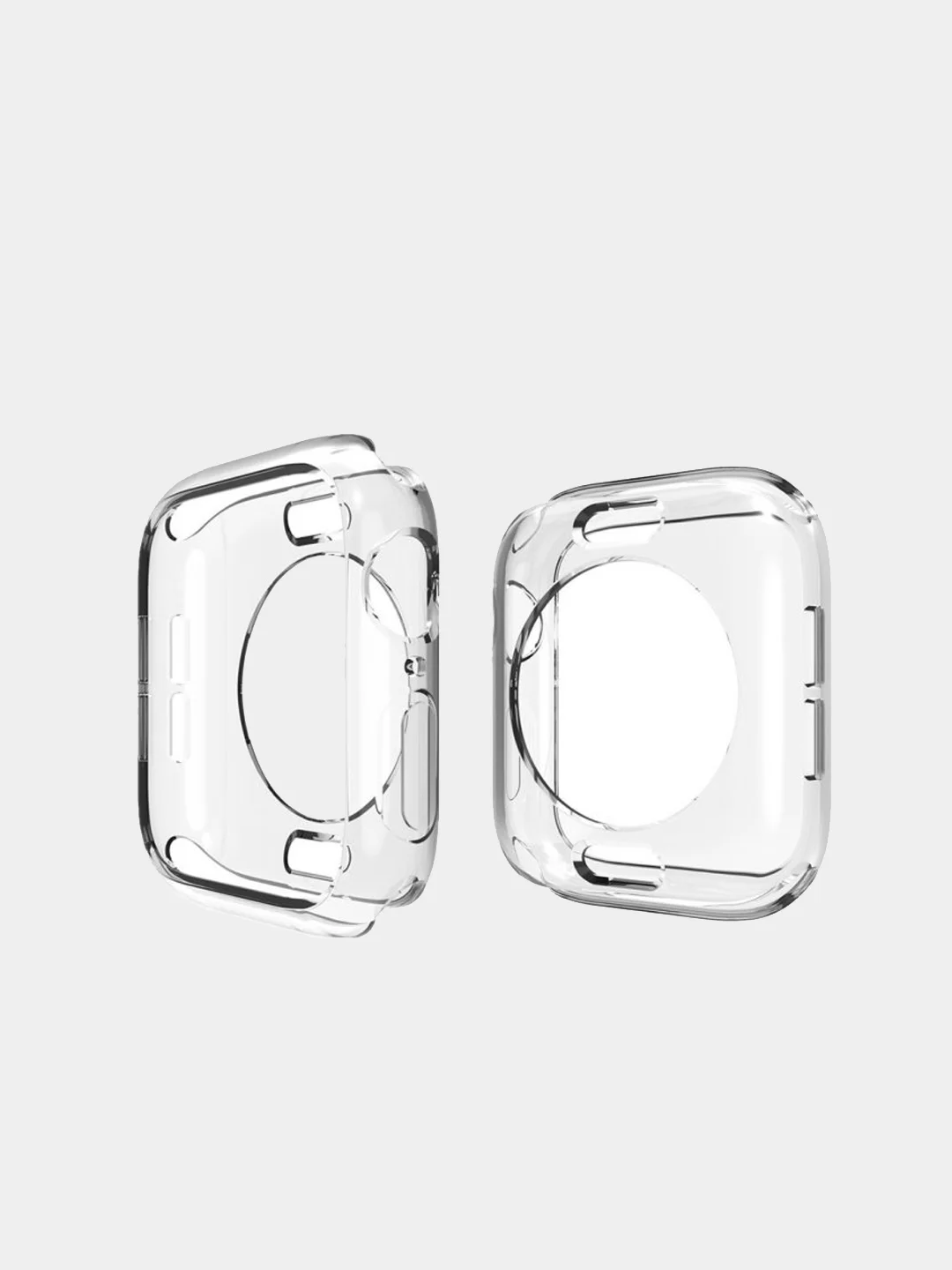 Чехол прозрачный для умных часов Apple Watch 1, 2, 3, 4, 5, 6, 7, SE с защитой экрана