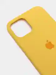 Желтый чехол для iPhone 12 / 12 Pro (6.1") Silicone Case закрытый низ с логотипом