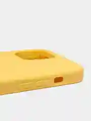 Желтый чехол для iPhone 12 / 12 Pro (6.1") Silicone Case закрытый низ с логотипом