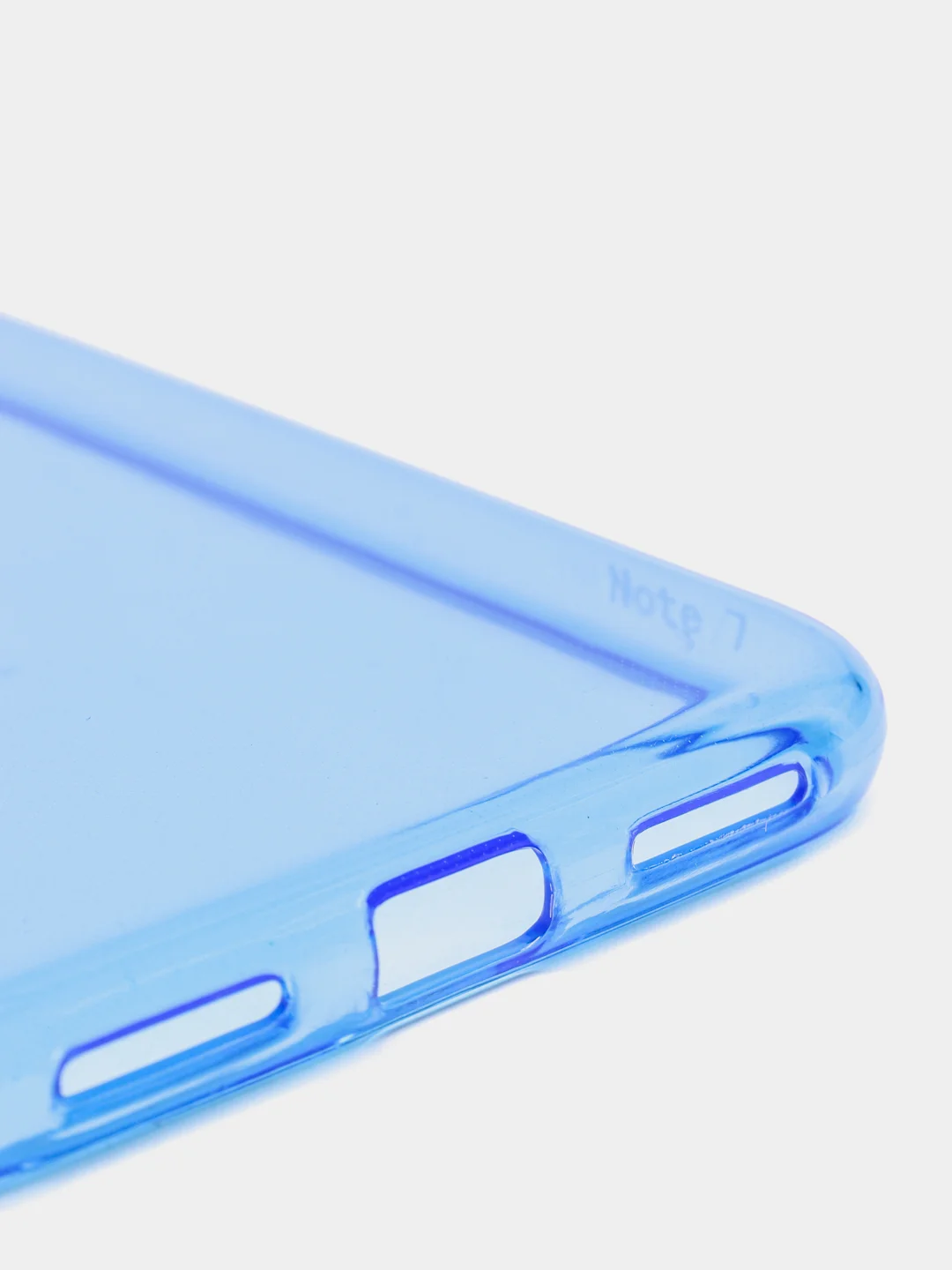 Голубой чехол прозрачный для Xiaomi Redmi Note 7 / Note 7 Pro плотный неоновый с оттенком