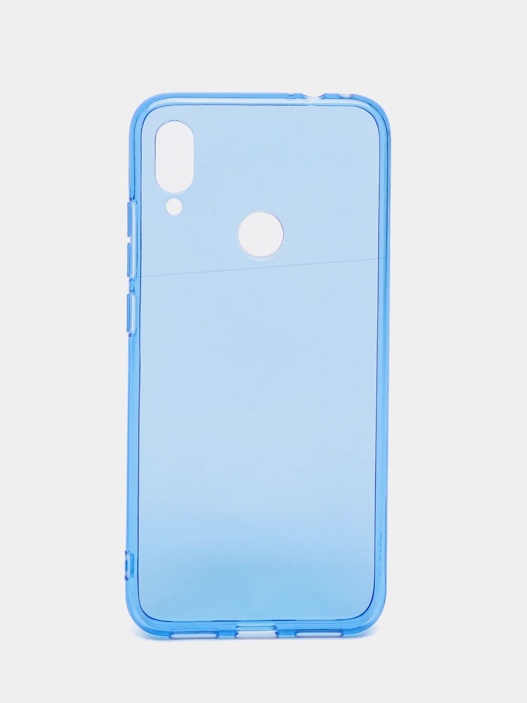 Голубой чехол прозрачный для Xiaomi Redmi Note 7 / Note 7 Pro плотный неоновый с оттенком