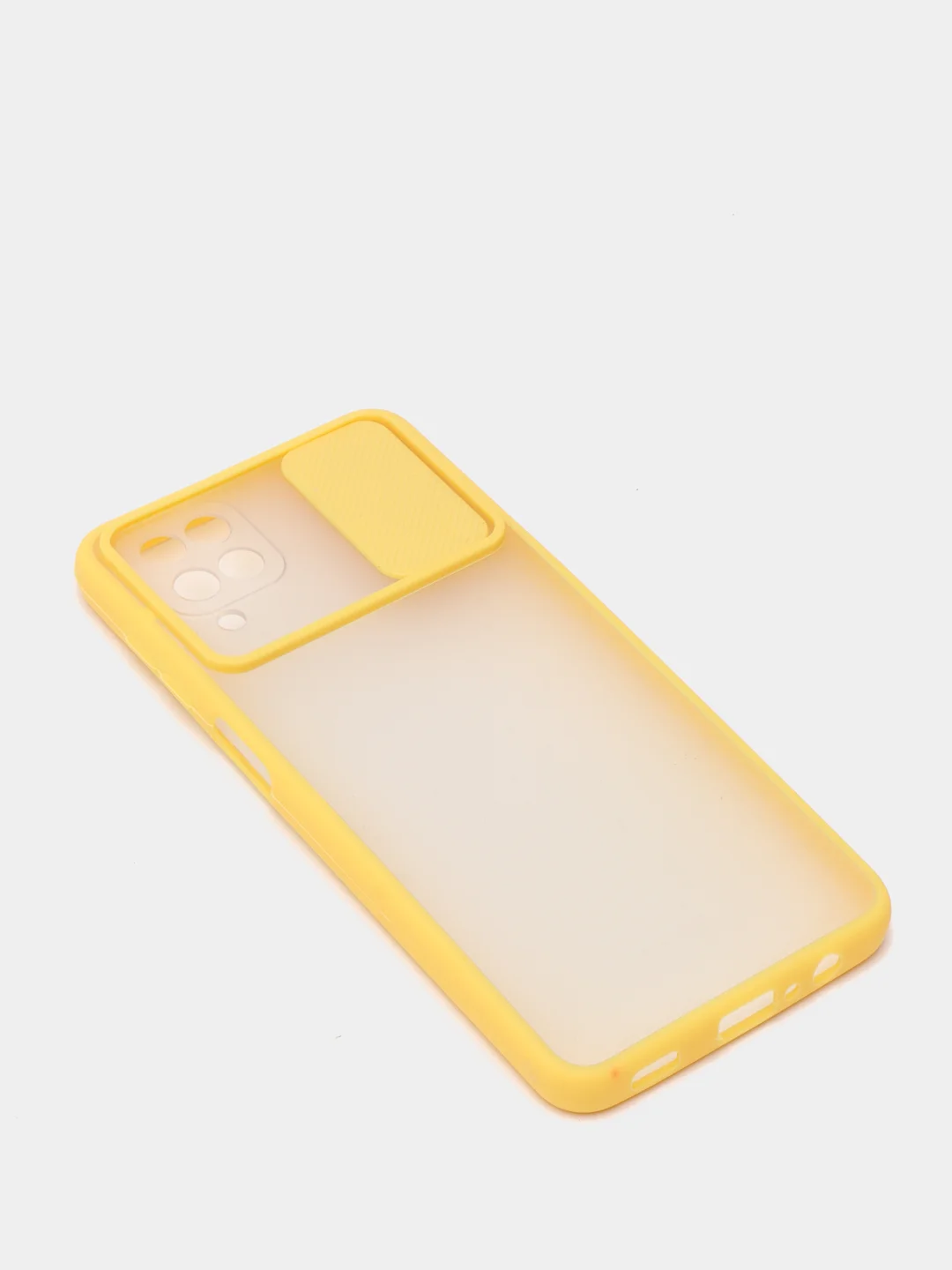 Желтый чехол с защитой для камеры шторкой на Самсунг Samsung А12 А22 А32 А51 А52 А71 А72