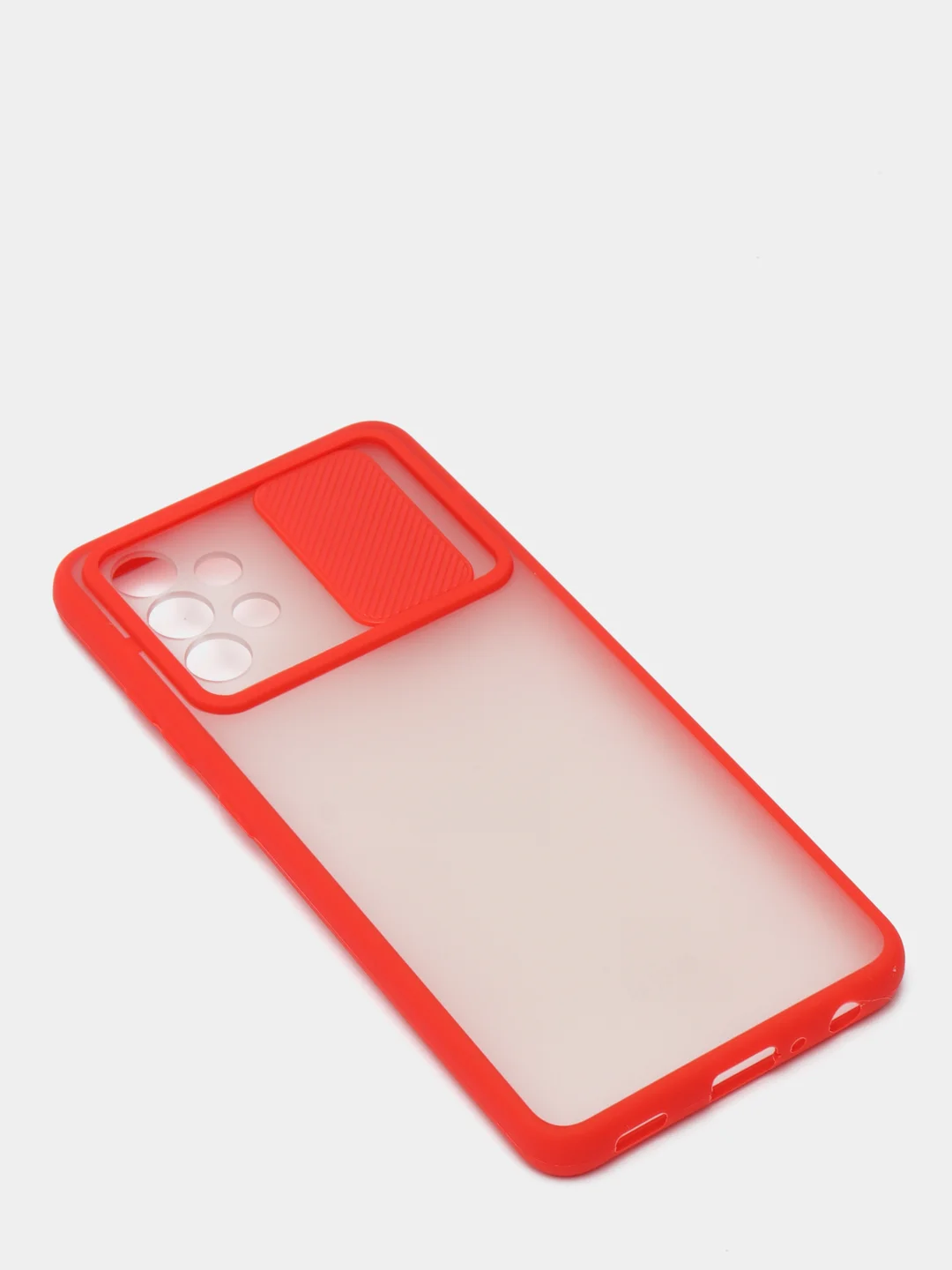 Красный чехол с защитой для камеры шторкой на Самсунг Samsung А12 А22 А32 А51 А52 А71 А72