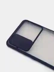 Темно-синий чехол с защитой для камеры шторкой на Самсунг Samsung А12 А22 А32 А51 А52 А71 А72