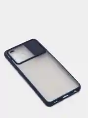 Темно-синий чехол с защитой для камеры шторкой на Самсунг Samsung А12 А22 А32 А51 А52 А71 А72