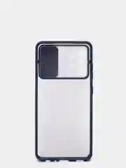 Темно-синий чехол с защитой для камеры шторкой на Самсунг Samsung А12 А22 А32 А51 А52 А71 А72