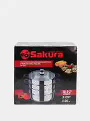 Серебряный мантоварка Sakura SA-673, 16,5 л, 26 см