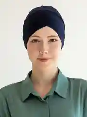 Темно-синий бони / шапочка под платок / подхиджабник / чалма / платок / хиджаб / мусульманская шапочка