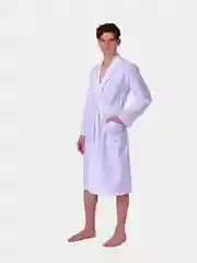 Белый халат вафельный мужской Великан, Макси, банный, домашний, 100% хлопок р.56-62