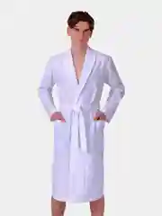 Белый халат вафельный мужской Великан, Макси, банный, домашний, 100% хлопок р.56-62