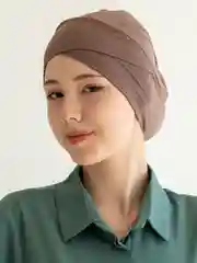 Шоколадный бони / шапочка под платок / подхиджабник / чалма / платок / хиджаб / мусульманская шапочка