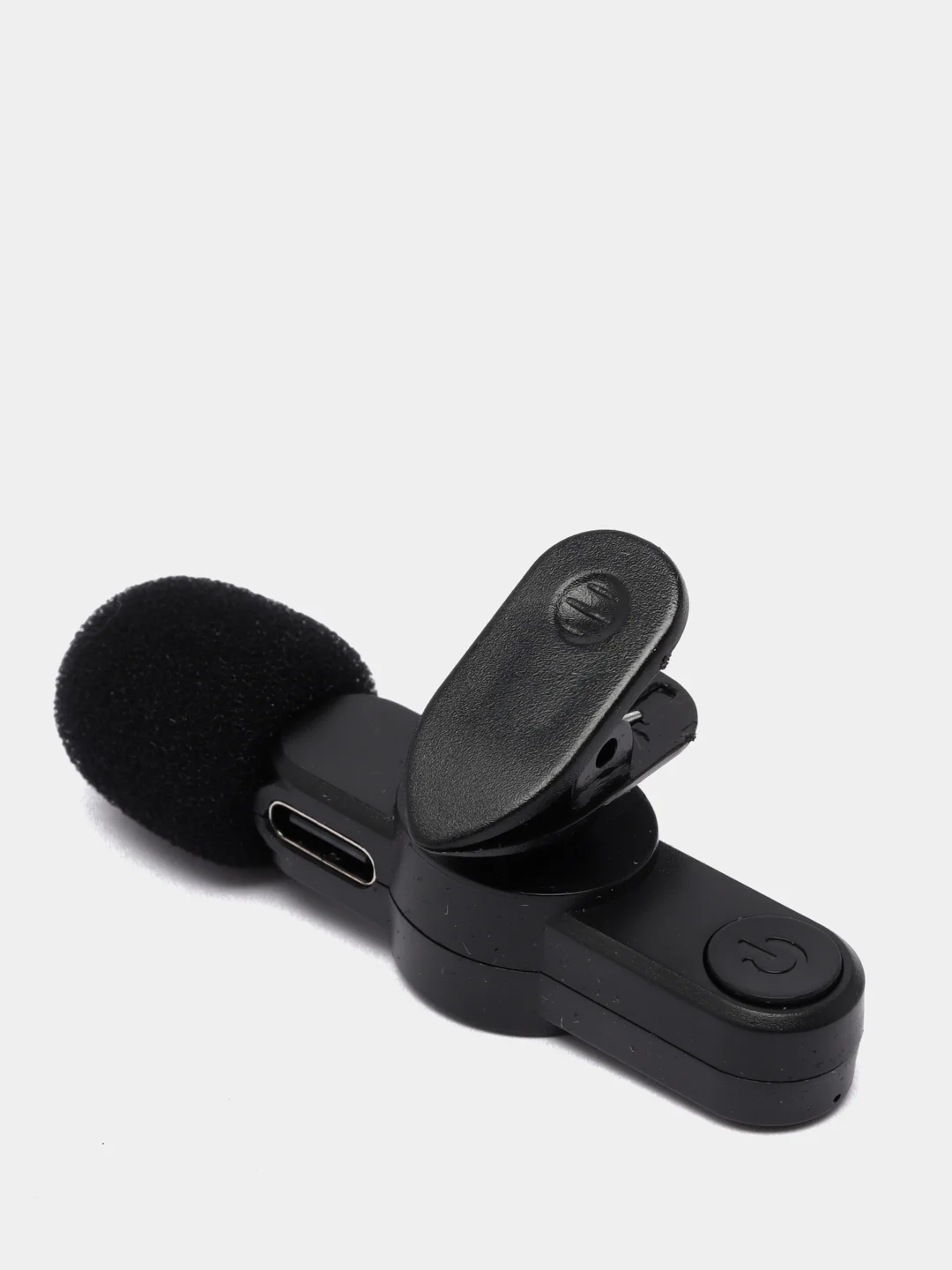 Черный микрофон петличный беспроводной, петличка для iPhone и Android, USB Type-C