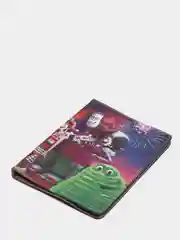 Тёмно-зелёный универсальный чехол-книжка для планшета  поворотный с рисунками