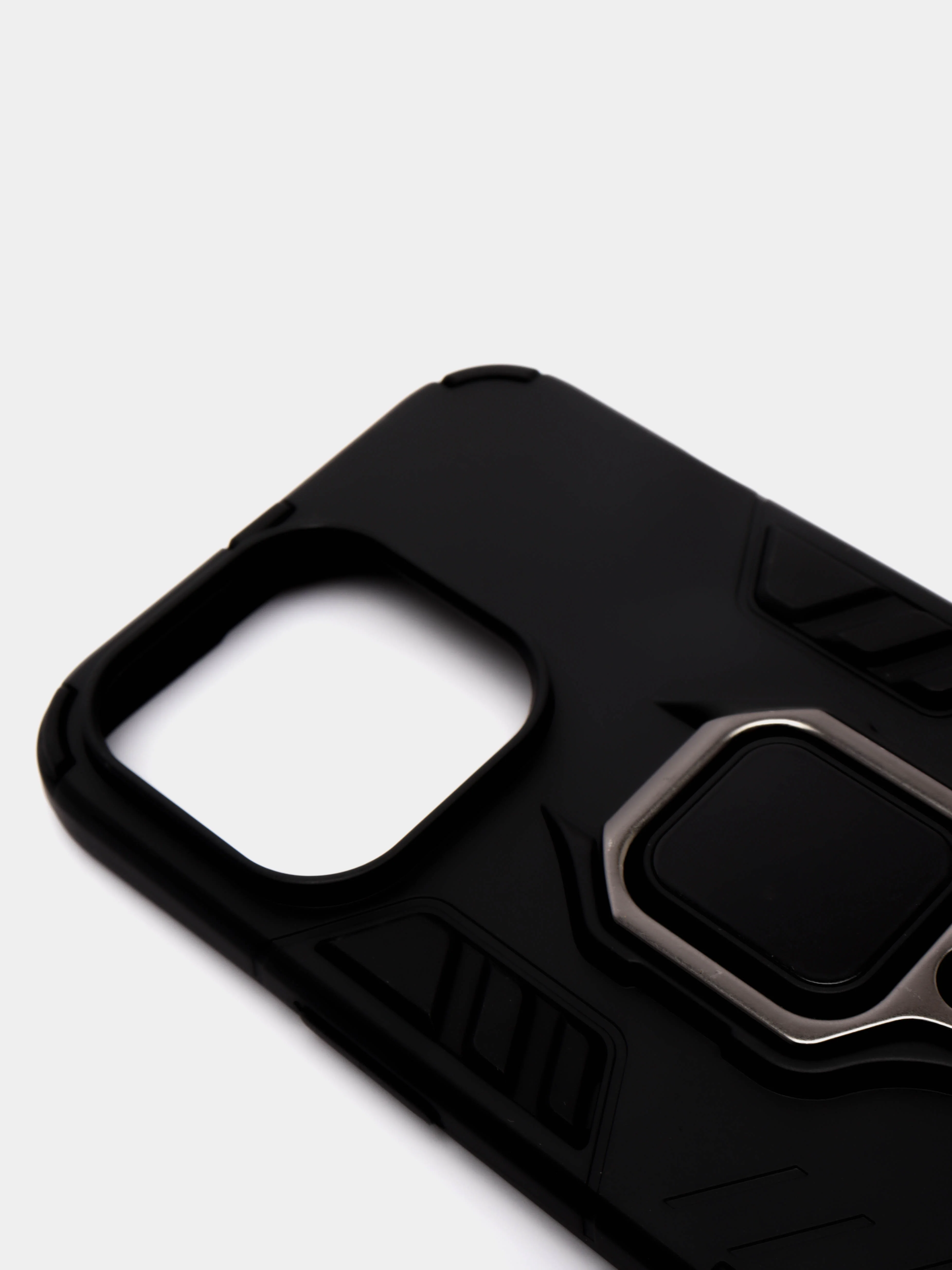 Черный чехол противоударный с кольцом-держателем на Apple iPhone 13 Pro (Айфон 13 Про)