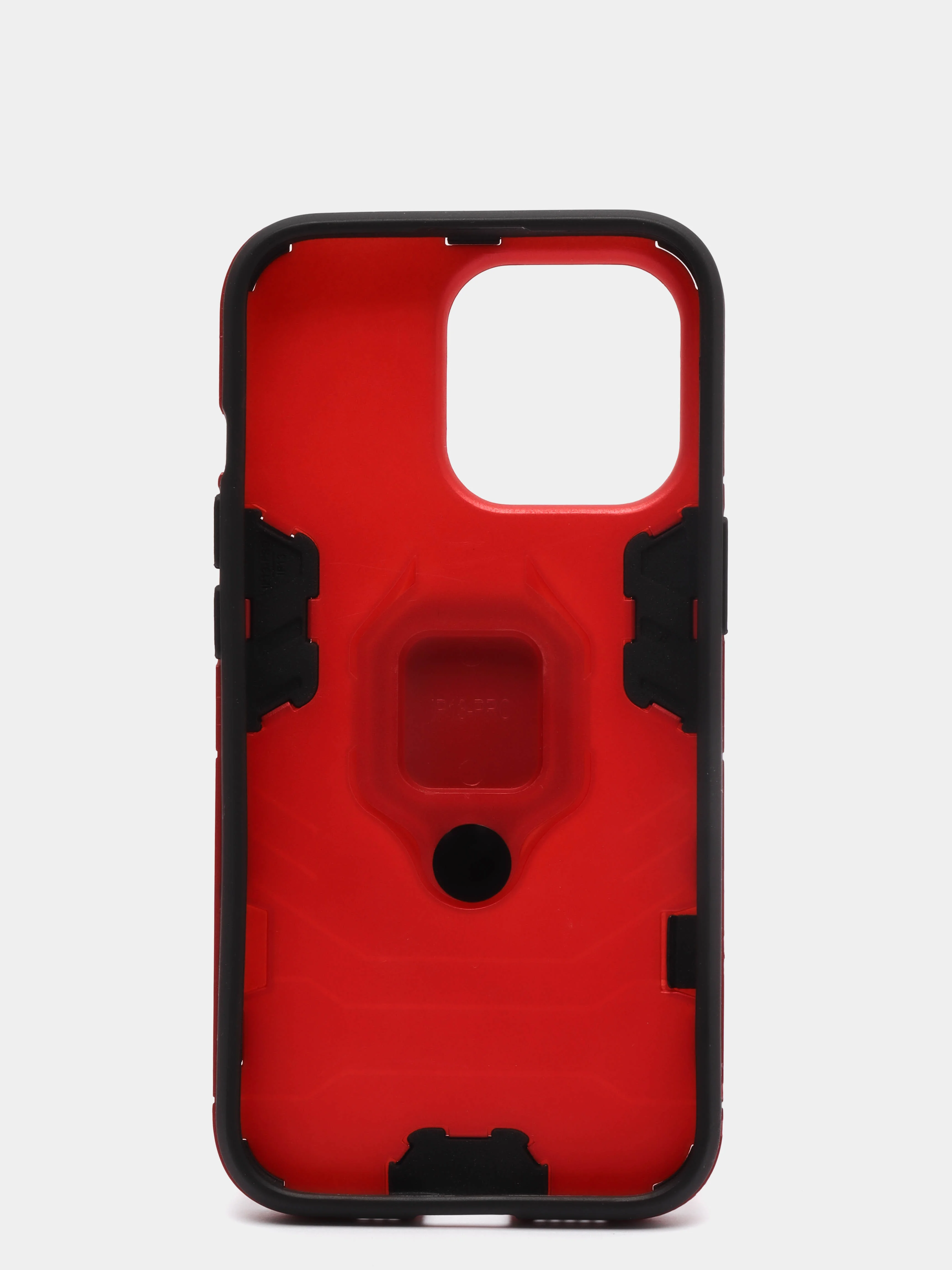 Красный чехол противоударный с кольцом-держателем на Apple iPhone 13 Pro (Айфон 13 Про)