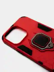 Красный чехол противоударный с кольцом-держателем на Apple iPhone 13 Pro (Айфон 13 Про)