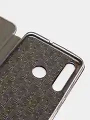 Серебряный чехол-книжка на Huawei Honor 10i / Honor 20E, Хуавей Хонор 10ай / Хонор 20Е