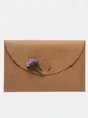 Индиго открытка-конверт из крафтовой бумаги, с цветком