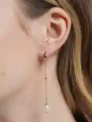 Серьги цепи колечки с натуральным жемчугом Mila Jewelry, позолота, ручной работы