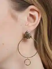 Асимметричные серьги гвоздики Mila Jewelry, позолота, ручной работы