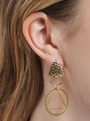 Асимметричные серьги гвоздики Mila Jewelry, позолота, ручной работы
