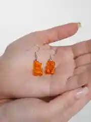 Оранжевый серьги "мармеладные мишки"
