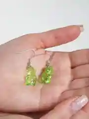Зеленый серьги "мармеладные мишки"